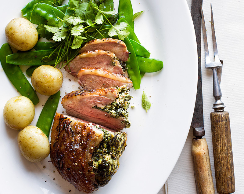 Coastal Lamb Rump Roast With Tender Greens & Hollandaise Sauce