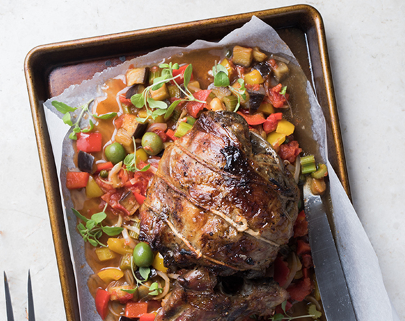 Slow-Cooked Shoulder of Coastal Lamb with Late Summer Vegetables